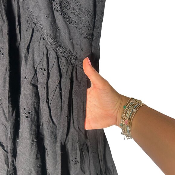 Madewell Eyelet Flutter Sleeve Mini Dress in Cotton Women's Size 2 in Black NWT! - Picture 5 of 6